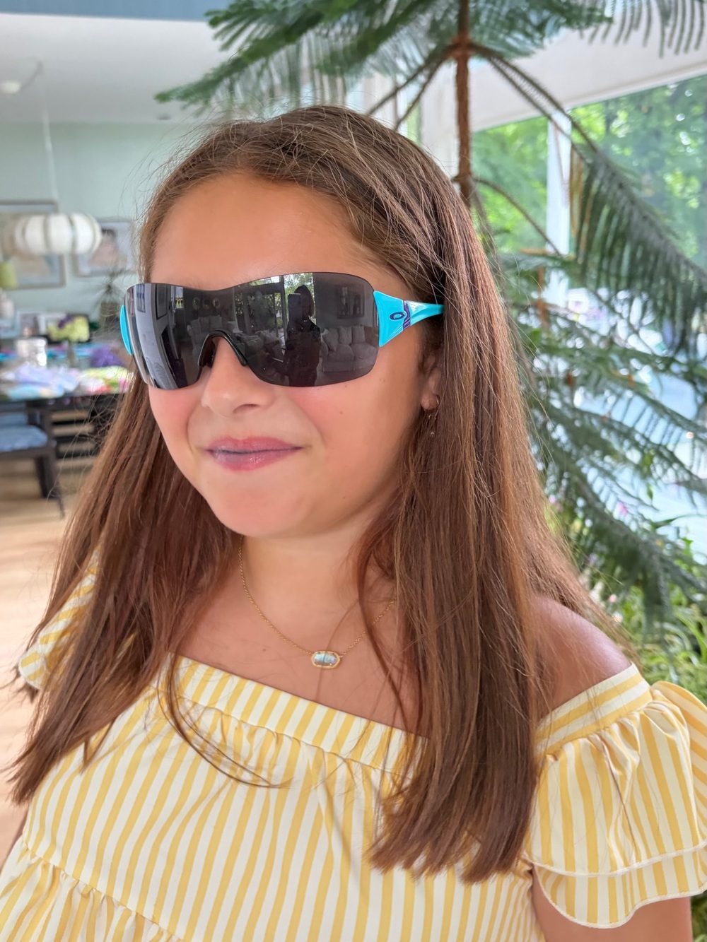 Oakley Black Lens Sunglasses with Blue Temples - Picture 2 of 3